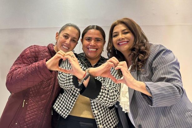 Caty logró incluso lo que parecía muy complicado en el contexto actual: un buen encuentro entre la candidata presidencial, Claudia Sheinbaum, y la abanderada por la CDMX, Clara Brugada. FOTO: X / Caty Monreal