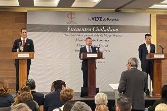 Mauricio Tabe, candidato a la alcaldía Miguel Hidalgo de la coalición Va X la Ciudad de México, refrendó sus aspiraciones de lograr la reelección a dicho cargo tras ganar de manera contundente en su presentación durante el Encuentro Ciudadano entre candidatos organizado por la agrupación vecinal La Voz de Polanco. FOTO: Especial