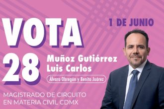 Luis Carlos Muñoz Gutiérrez, candidato a magistrado de circuito en materia civil por el Distrito Judicial 3, que comprende alcaldías Álvaro Obregón y Benito Juárez, ubicado en la boleta rosa con el número 28, dice enfático que con la elección judicial para nada se pone en riesgo la figura del amparo, que es la última instancia de los derechos humanos, de protección ante la arbitrariedad de las autoridades. FOTOS: INE / Especial