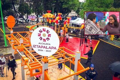 Para beneficio de toda la comunidad, pero en especial de las y los niños, la alcaldesa de Iztapalapa, Aleida Alavez Ruiz, entregó el renovado parque infantil de la colonia Ejército de Agua Prieta, fruto de la colaboración entre diversas áreas del gobierno local. FOTO: Especial